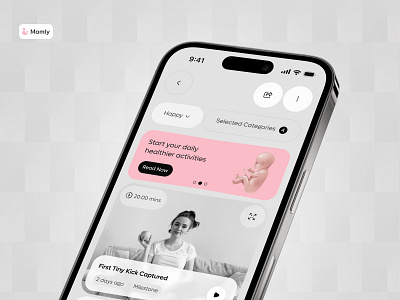 Momly Mobile App | Potential | UI UX Design 3d app branding design mobile mobile app ui ux