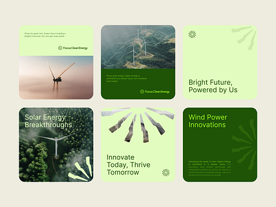 Focus Clean Energy - Social Media Implementations brand brand implementation branding design graphic design identity illustration implementation logo social media template ui vector visual visual identity