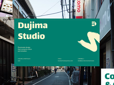 Dujima Studio - Portfoilo Deck agency deck branding deck dujima studio google slide keynote marketing pitch deck pitchdeck pitching portfolio power point ppt presentation product design slide studio deck ui ux