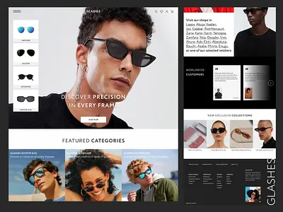 GLASHES- eye glasses e-commerce website e commerce graphic design homepage ui uiix website website design