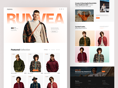 Runvea – Fashion Website Design 👕✨ clothing clothing brand ecommerce ecommerce landing page ecommerce website fashion design fashion landing page fashion website fashion website ui design jeans landing page mens fashion pixelean shop store trendy website uiux user friendly design web design women fashion