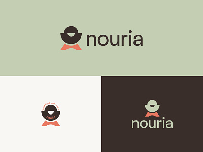 Nouria - Meal Service Logo branding food service graphic design logo logodesign logomaker logos lunch meal meal meal logo meal service modernlogo restaurant logo