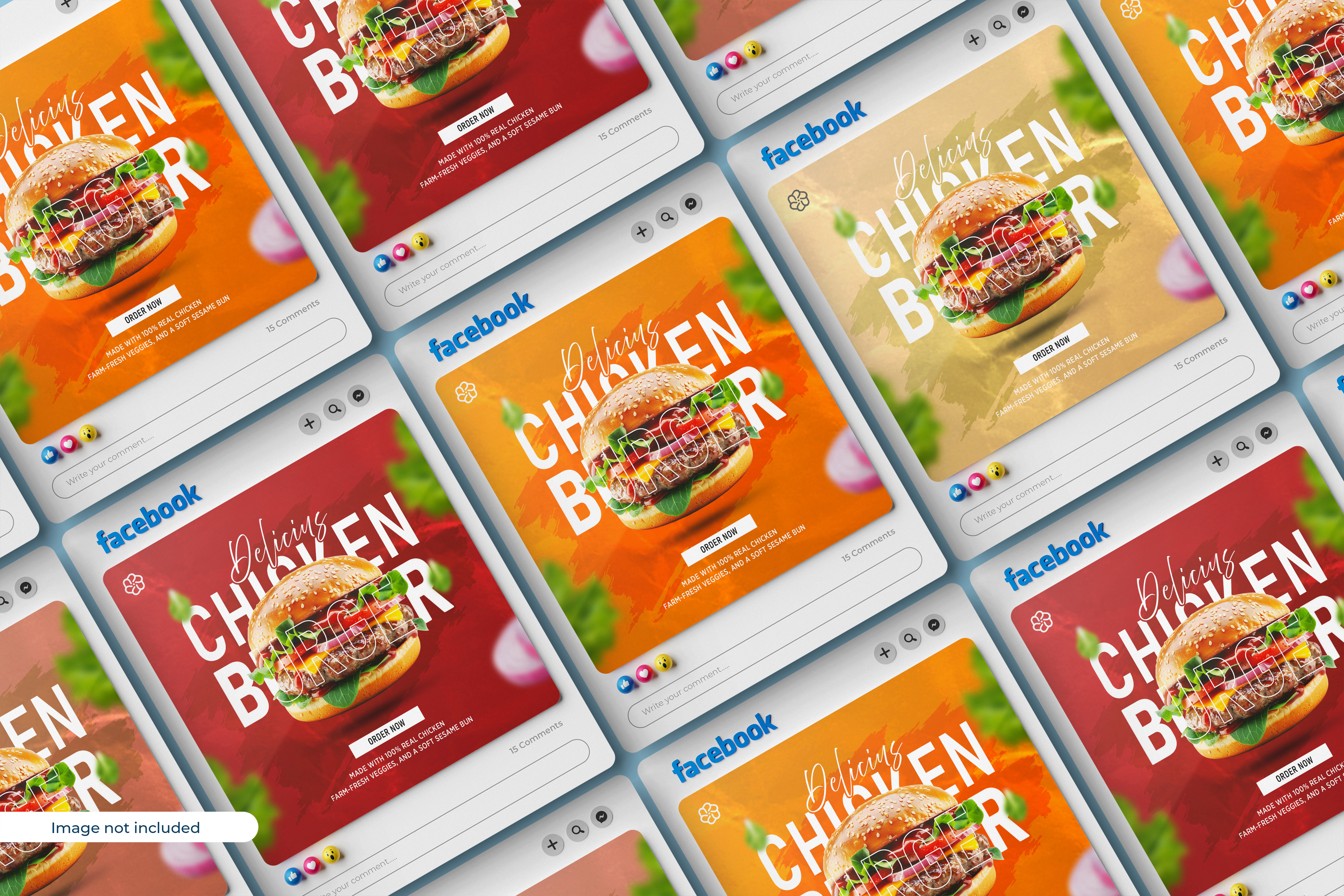 Chicken Burger Poster Design for Social Media ad design burger burger poster design chicken burger chicken burger poster design graphic design post design poster design social media poster social media poster design