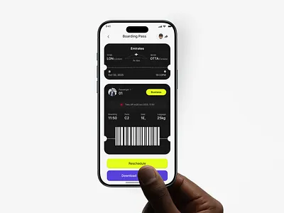 Flight Boarding Pass App — Modern Travel UI airline app app boarding pass design flight app ios app design mobile ticket app travel app travel ux ui uiux
