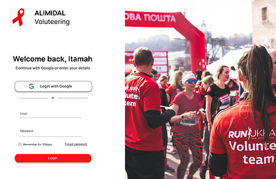 volunteering Login page dailyui sinup login uiux login