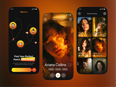 Dating Mobile App - Find Your Perfect Match ai dating communication app find match love app match finder match making app mobile app online dating smart dating app social media app swipe tinder ui