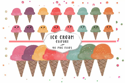 Ice Cream Clipart Set clipart design graphic design