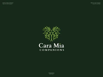 Cara Mia Companions Logo design for a home care agency adobe illustrator brand identity brand logo branding guidelines branding mockup creative custom logo dribbble healthcare logo design logo design branding logo designer logo presentation logomark logos logotype marufiam modern logo visual identity