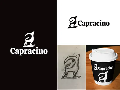 Capracino logo brand brand designer branddesigner branding branding designer coffee logo design elegant goat logo graphic design logo logo design logo designer logodesign logodesigner logotype modern negative space negative space logo