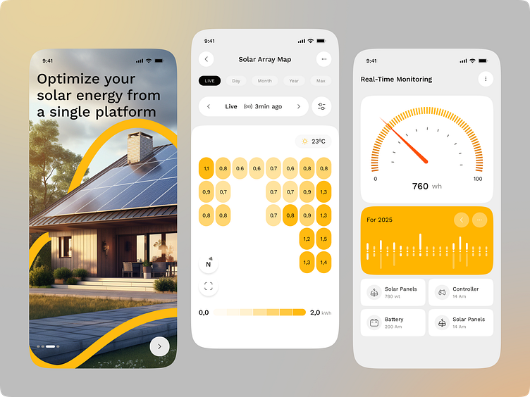 Solar Panels Management App UX/UI Design | Sustainable Tech by Faruk ...