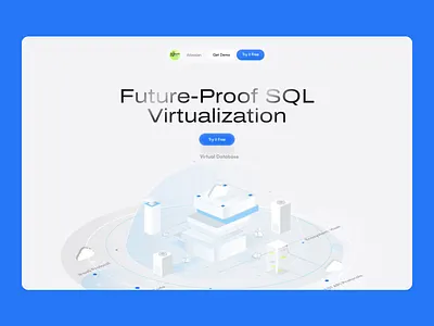 Website for SQL virtualization ai analytics animation data landing page motion design outcrowd scroll animation sql web web design web development webflow website
