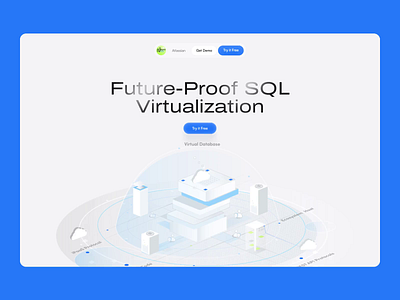 Website for SQL virtualization ai analytics animation data landing page motion design outcrowd scroll animation sql web web design web development webflow website