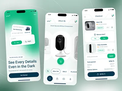 E-Commerce Mobile App Design | Smart Security Devices app design e commerce app ecommerce ecommerce mobile app hometech ios mobile first online shop ui design ux