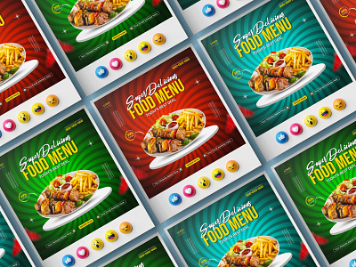 Food Menu Social Media Advertising Design branding breakfast burger creative delicious discount fast food flyer foodbanner graphic design offer pizza poster professional promo restaurant sale social media banner social media flyer te