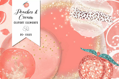 Peaches & Cream Clipart Elements clipart design graphic design