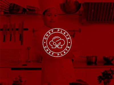 CHEF PLATE: Minimal Logo with Chef Hat and Crossed Utensils brand identity branding design design logo flat graphic design icon illustration logo logo design logos logotype minimal minimalist modern modern logo ui unique unique logo