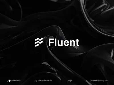 Fluent F logo accessibility adaptive bold branding connection digital empathy flow fluid graphic design human inclusive innovation logo monogram software startup symbol technology water