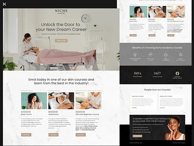 Skincare Courses Landing Page clcik through landing page design dribbble shot landing page design landingpage skin care skin care courses skin care landing page ui ux