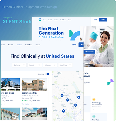 Hitech Clinical Equipment Web Design branding design logo typography uiux