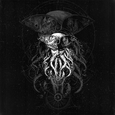 Jack sparrow x Davy jones angel anime black branding darkart davy jones design illustration jack sparrow logo pirate pirates of the caribbean symbol ui