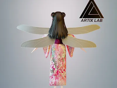 Grace of the Petal Wings” 3dart 3dartwork 3dcharacter 3drender animeart animegirl artixlab artstationartist blenderart characterdesign commission open cuteanime digitalart digitalartist japanaesthetic kimonogirl