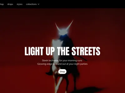 Techwear Landing site UI apparel website branding flux academy landing page ui ui design web design