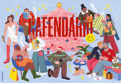 Merry Moments X Iratxe López de Munáin advent calendar christmas coffee drink painterly