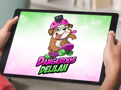 Happy Dog Skateboarding, Dog Mascot logo for Sport Branding beehaya branding cartoon character content creation design dog funny gym happy illustration logo logo premium mascot skateboarding social media sport usa vector