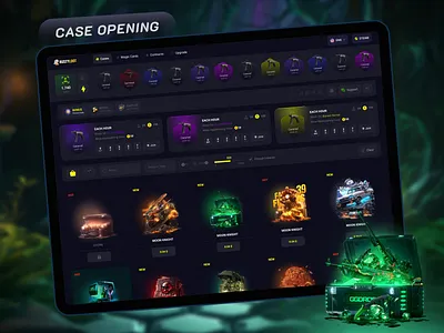 CS2 Case Opening Platform - UI Design case case opening caseopening casino website cs2 csgo dashboarddesign gambling dashboard gamingui rustyloot uiux uxdesign webapp
