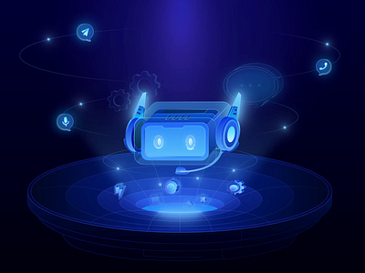 Obrola—AI Chatbot 2D Illustration 2d 2d illustration ai ai agent ai chatbot animate artificial intelligence automation b2b blender clean dipa inhouse illustration minimal modern design omnichannel robotic illustration saas startup vector