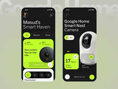 Google Smart Home Mobile App ai app app design control creative e commerce google home google smart home home illustration interface mobile app product shoppingapp smart home startup uiux web3