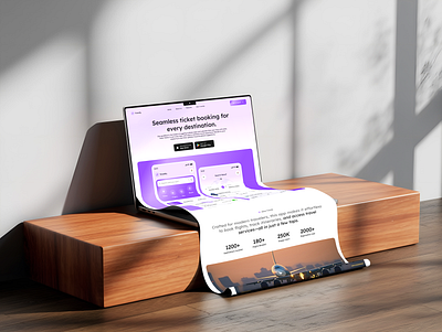 Travel Booking App Landing Page UI UX app application design branding clean dark ui design design services illustration logo ui