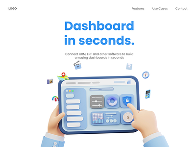 Landing page with 3D illustrations 3d 3d illustrations app blender dashboard design graphic design illustration illustrations resources saas ui web web ui