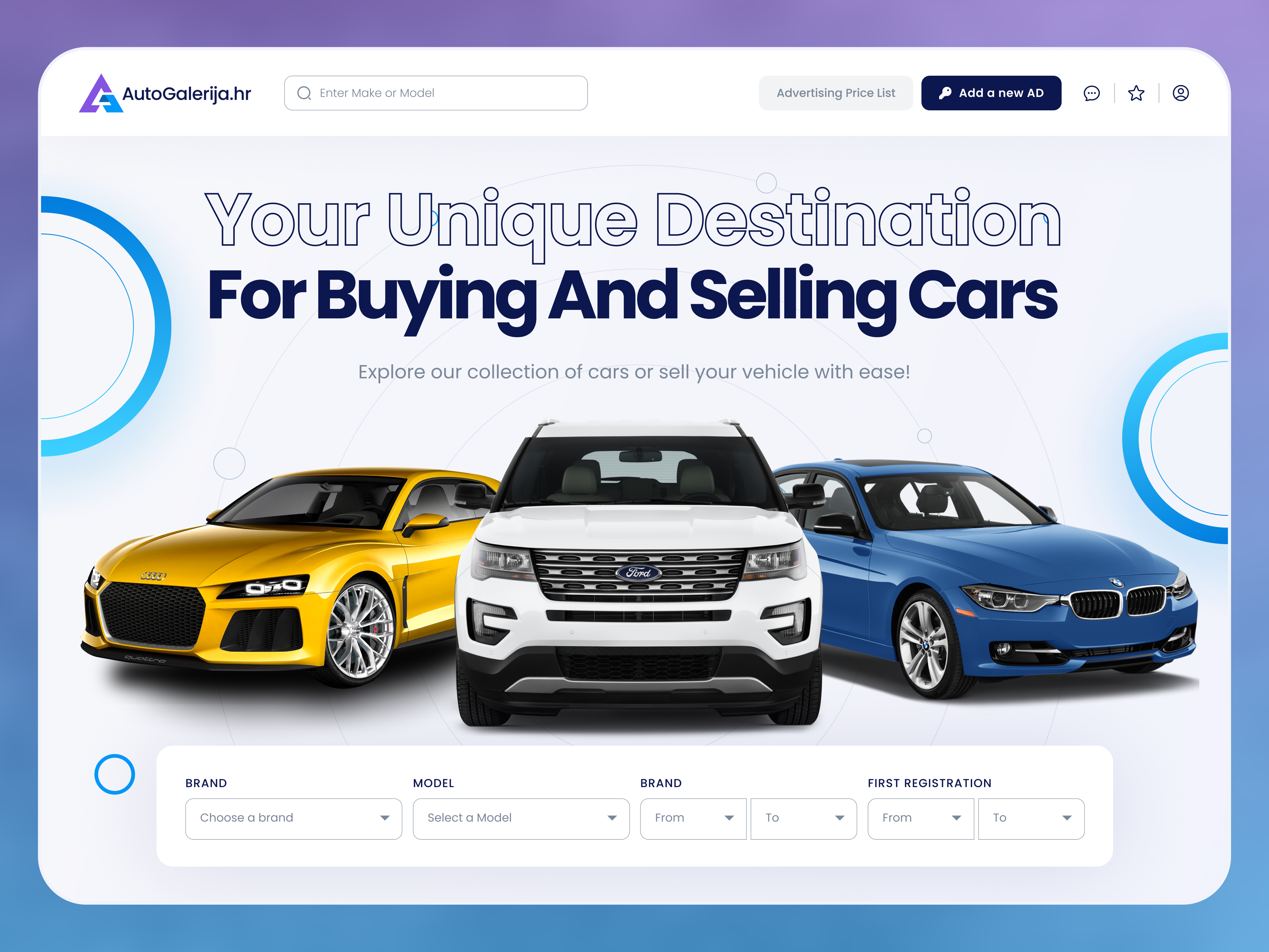 AutoGalerija.hr | Car Marketplace Website UI Design auto platform automotive website branding car marketplace car sales digital experience figma iamdesignmaker interface design landing page marketplace design modern ui product design responsive web design ui ux design ux strategy vehicle platform visual design web design webflow
