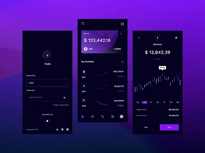 Crypto App by TiMN animation app application bitcoin blockchain crypto wallet currency exchange app cyrpto design ethereum exchange minimal mobile app ui ux