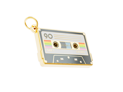 3D Cassette Animation 3d 3d animation abstract animation branding cassette charm cinema4d design gold graphic design illustration keychain logo motion graphics product render retro vector