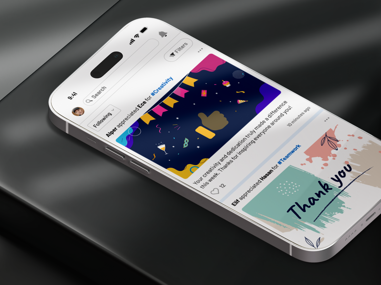 Appreciation Hub — A Workplace Recognition Experience appdesign dashboarddesign dribbbleweeklywarmup employeeexperience feedui gamification hrtech interactiondesign lightui microinteraction minimaldesign mobileapp productdesign recognitionapp socialapp teamculture uiinspiration uxuidesign weekenddesign workplaceapp