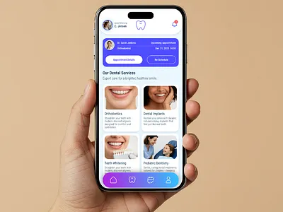 Dentera – Modern Dental Care Mobile App (UI/UX Design) app design figma flutterflow healthcare app mobile app design prototype ui ui design ux design uxui
