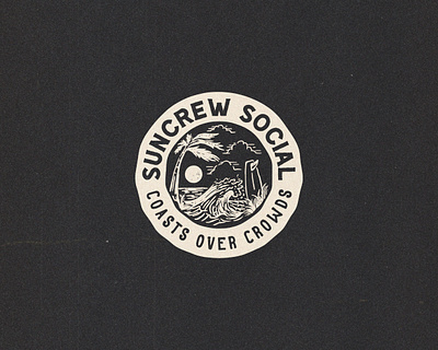 Suncrew Social Graphic Concept ayam badge brand branding circle design designer graphic graphic design grit hand drawn identity illustration logo logo brand merch surf vintage vintage design visual