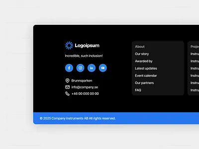 Close-up of the Footer close up design footer ui ux uxui