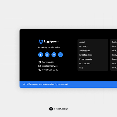 Close-up of the Footer close up design footer ui ux uxui