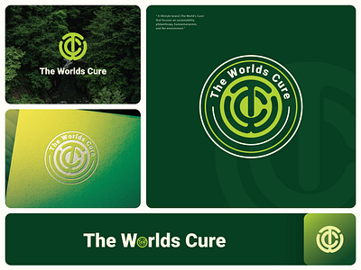 The worlds Cure Environment Logo design, monogram, branding badge badge logo branding design display emblem environment font graphic design green logo hand lettering illustration initials lettering logo logo design logo type monogram motion graphics type