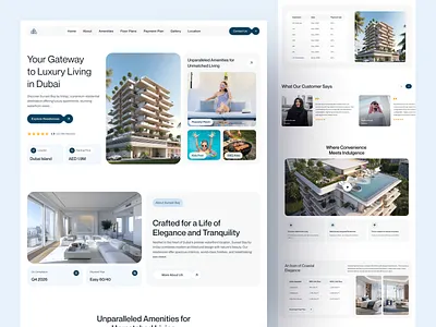 Sunset Bay — Luxury Real Estate Website Design claen design dubai homepage landing page luxury real estate minimal property real estate real estate website ui ux web designer website template