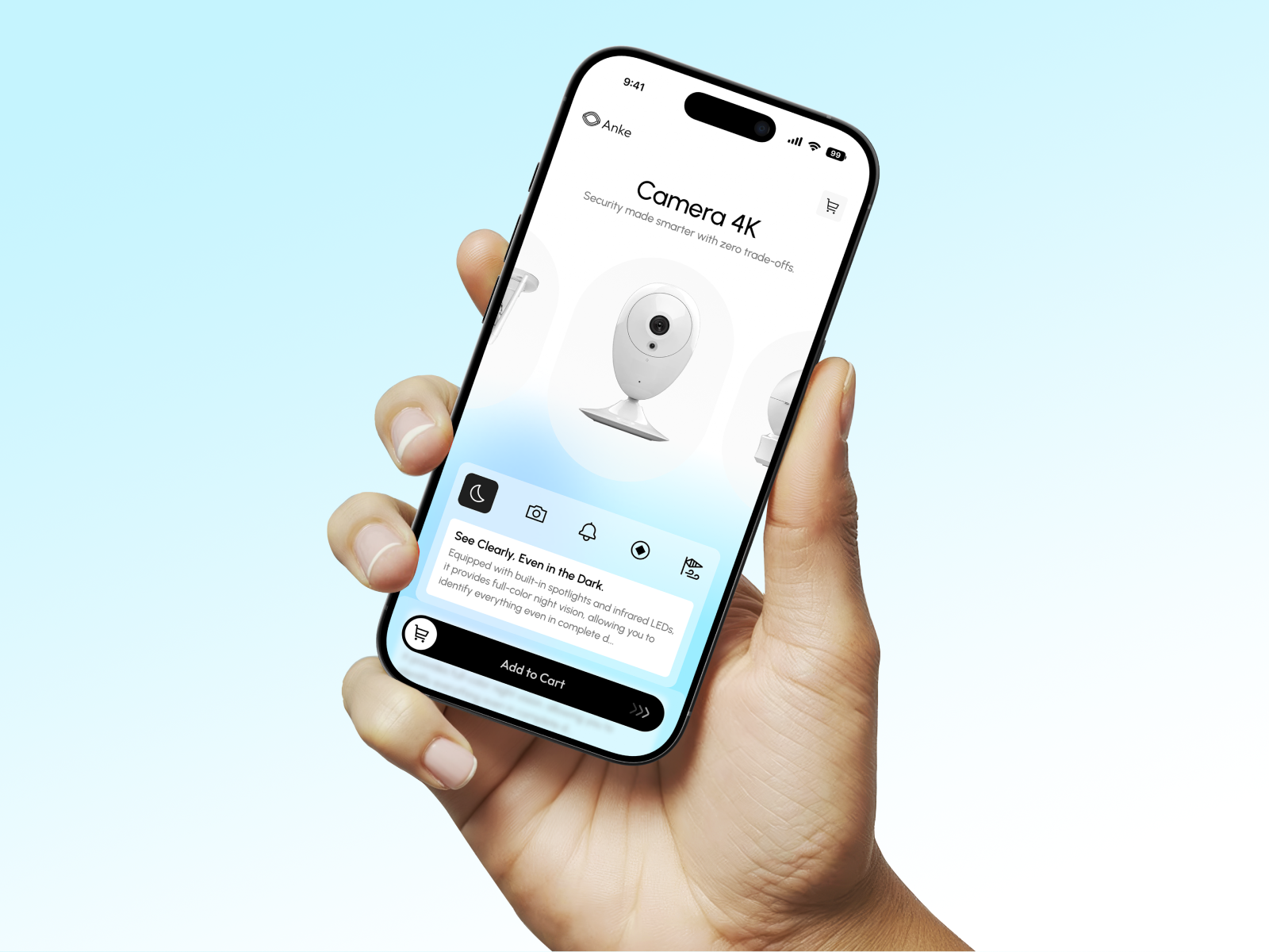 AI Security Camera App — 4K Smart Home Monitoring UI/UX Design ai app design application ui automation camera app card ui clean ui dashboard ecommerce figma ios app minimal mobile app mobile ui design monitoring product design security app smart home surveillance ui