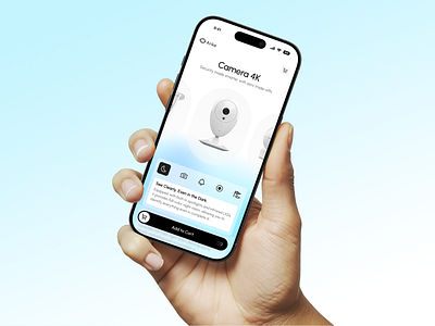 AI Security Camera App — 4K Smart Home Monitoring UI/UX Design ai app design application ui automation camera app card ui clean ui dashboard ecommerce figma ios app minimal mobile app mobile ui design monitoring product design security app smart home surveillance ui