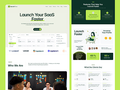 LaunchFlow Framer Landing Page 2d branding clean design framer framer website design graphic design illustration landing page design launchflow logo modern simple ui uiux user experience design webdesign