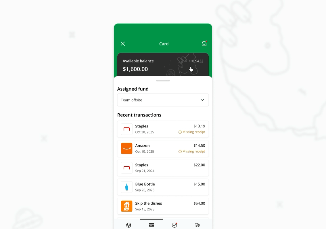 Mobile expense tracking ios mobile spend card tracking spend ux