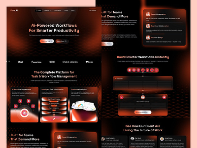 AI-Powered SaaS Landing Page Design ai ai powered bento design conversion website landing page landing page design productivity radiyal saas saas landing page saas ui saas website ui ui design uiux ux design ux research web design web ui design website design