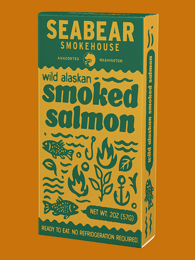 SeaBear Smokehouse Design Concept alaskan box fish food gift illustration illustrative northwest pacific packaging pkg pnw print salmon sea seabear seafood smoked smokehouse washington