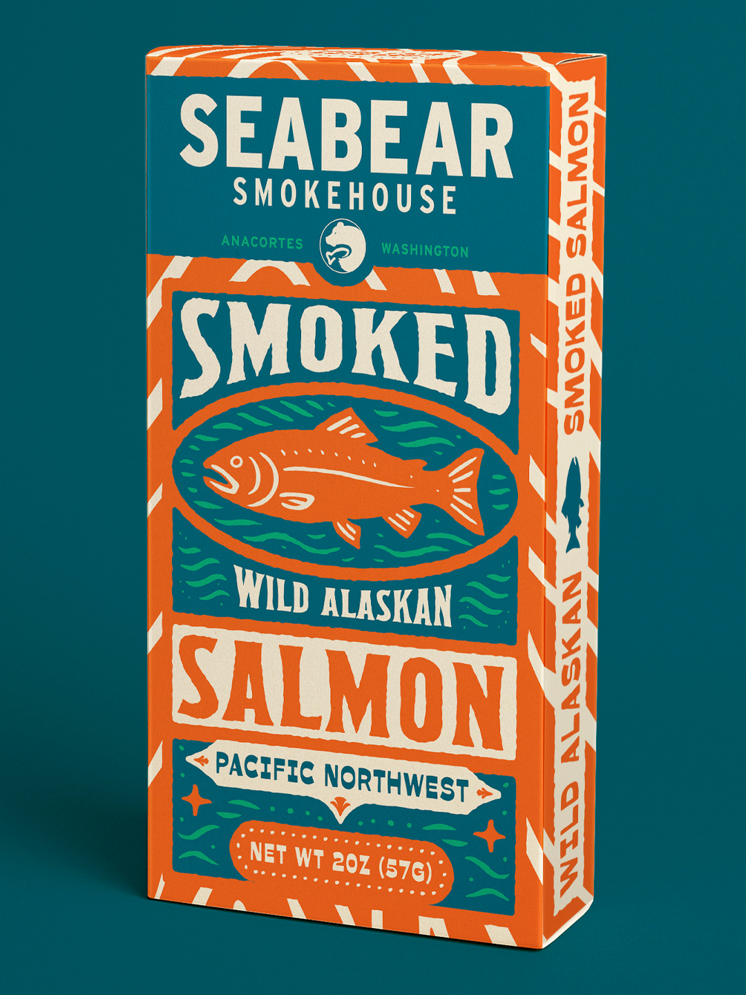 SeaBear Smokehouse 2oz Gift Box alaska alaskan box fish food illustration illustrative northwest pacific package packaging pnw print salmon sample seabear seafood smoked smokehouse